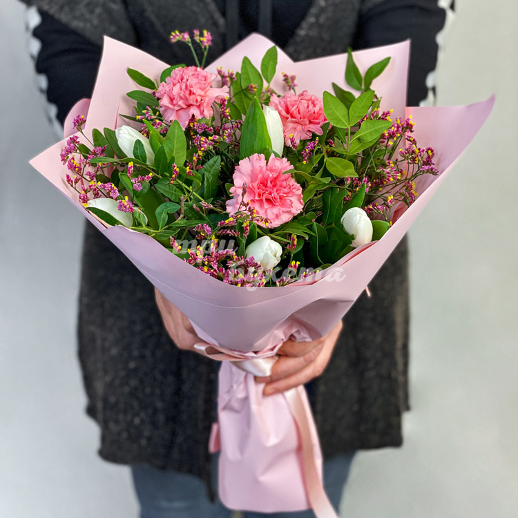 Букет «Розовые шелк»